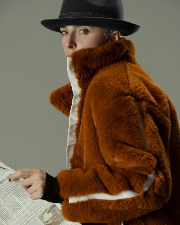 Cozy Brown Furred Jacket for Girls - Image 3
