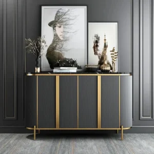 Luxury multi-use console cabinet marble top